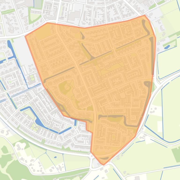 Kaart van de buurt Zuidhoek.