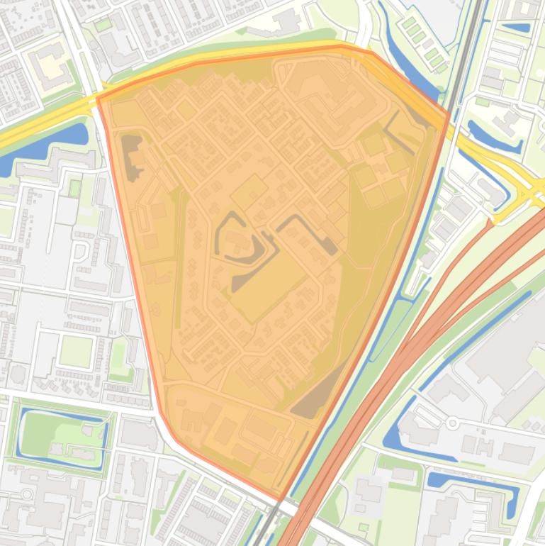 Kaart van de buurt Zuidhoven.