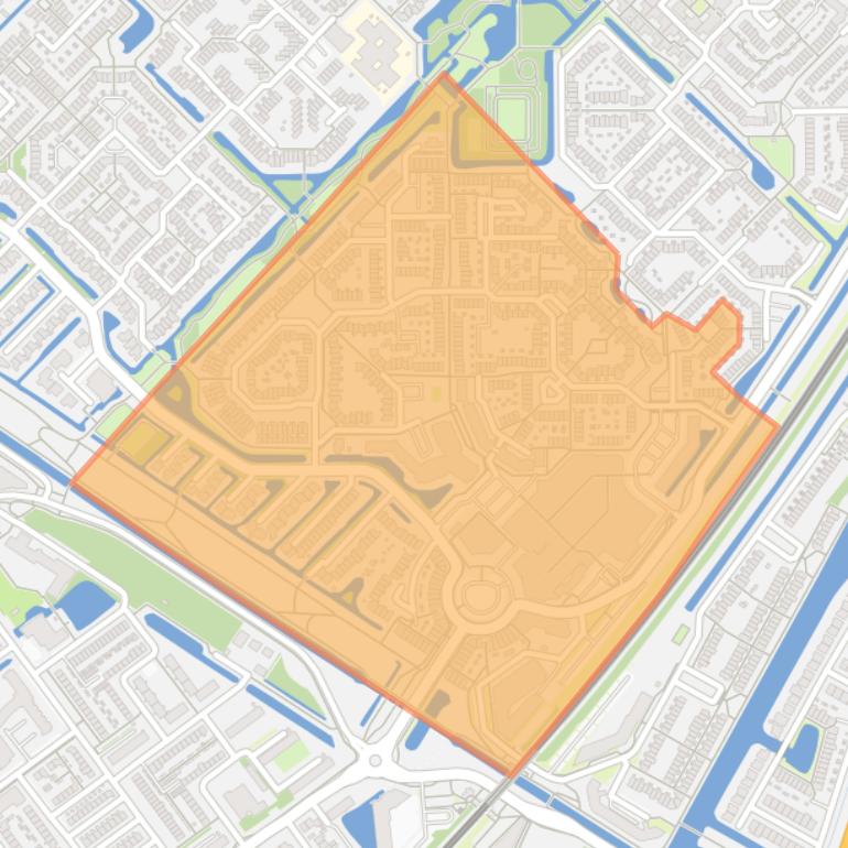 Kaart van de buurt Zuidplas Dalen.