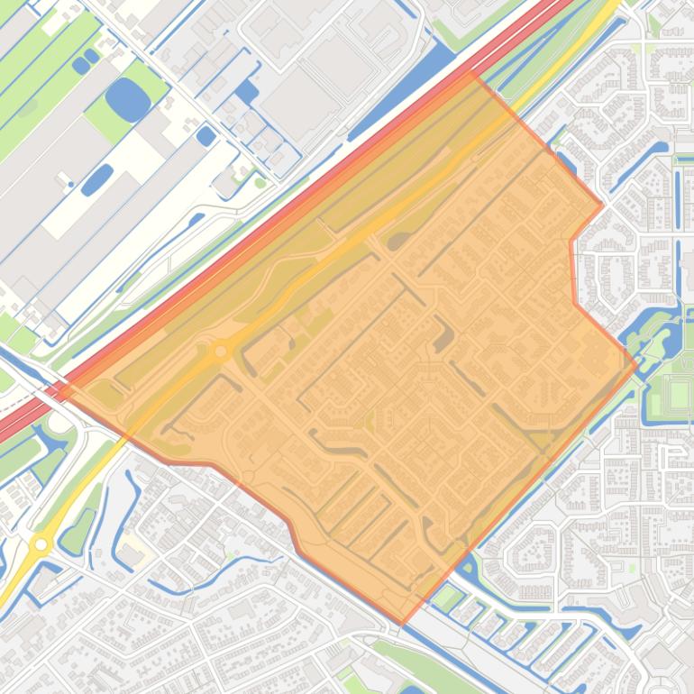 Kaart van de buurt Zuidplas Mossen.