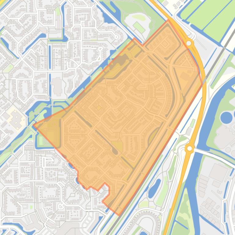 Kaart van de buurt Zuidplas Velden.