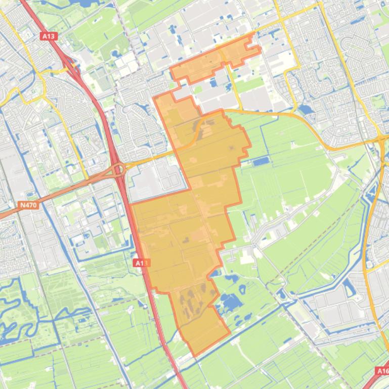 Kaart van de buurt Zuidpolder Delfgauw.