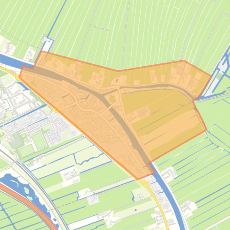 Kaart van de buurt Zwammerdam Dorp.