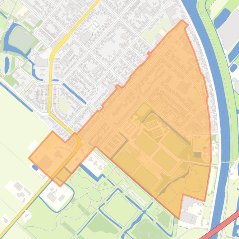 Kaart van de buurt Zwanenburg Oost.