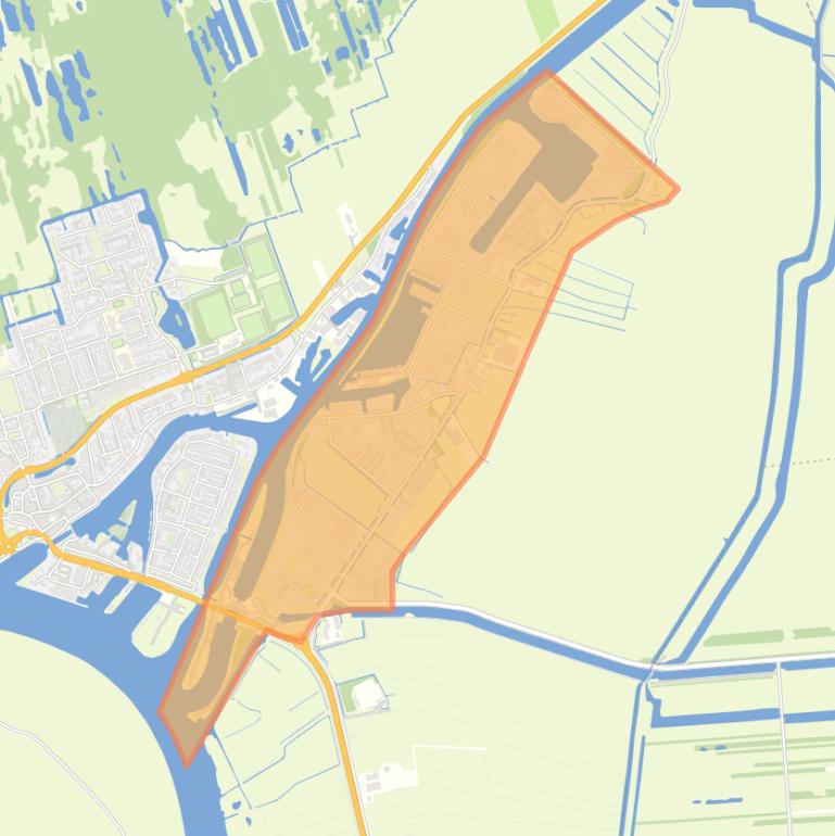Kaart van de buurt Zwartsluis Industrieterrein.