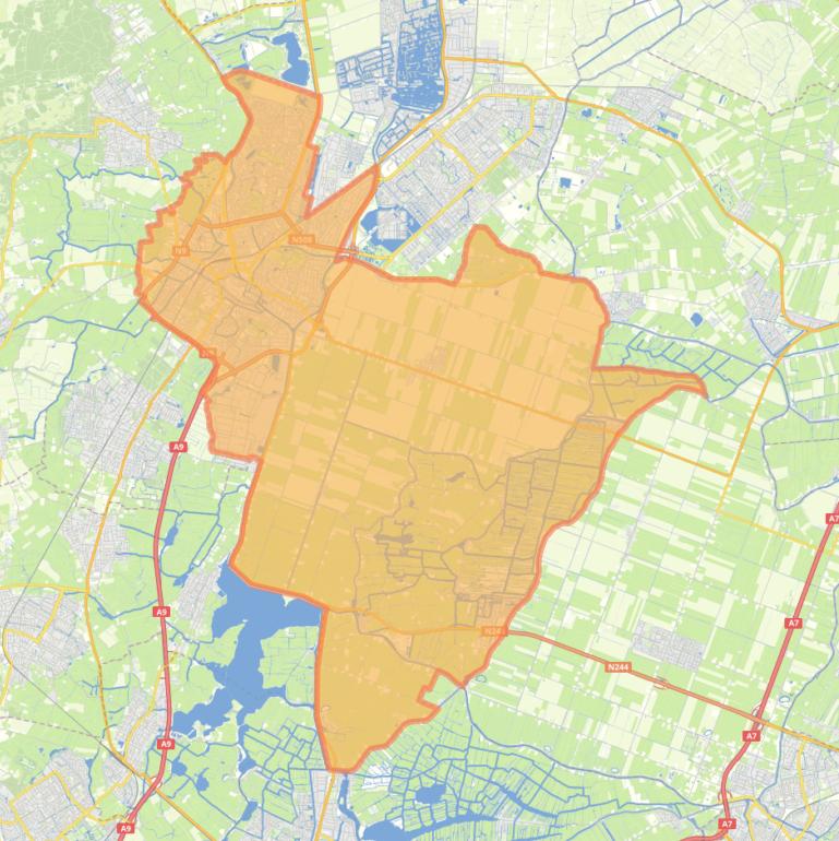 Kaart van de gemeente Alkmaar.