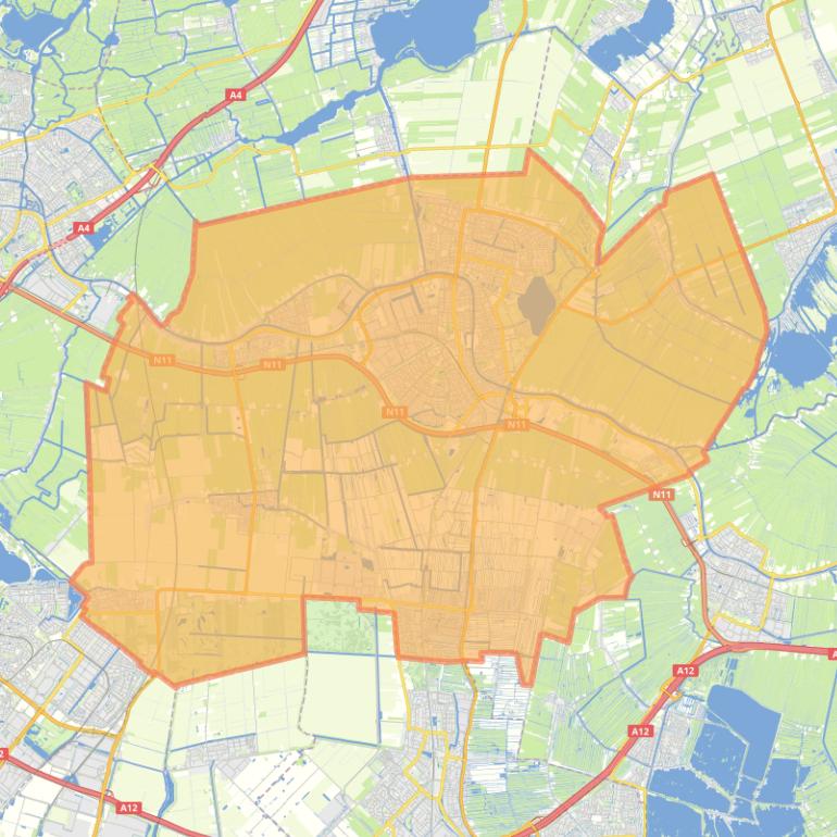 Kaart van postcodegebied 2771WM.