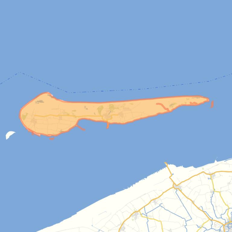 Kaart van de gemeente Ameland.