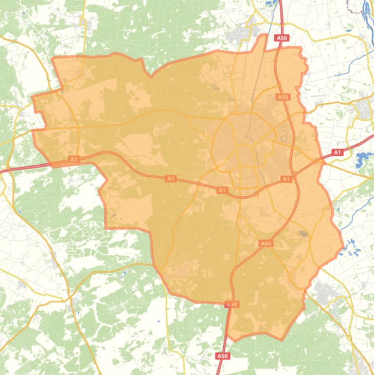 Kaart van de gemeente Apeldoorn.