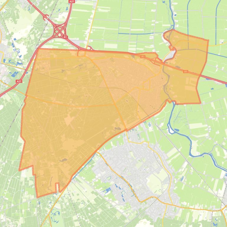 Kaart van de gemeente Baarn.