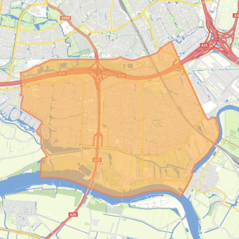 Kaart van de gemeente Barendrecht.