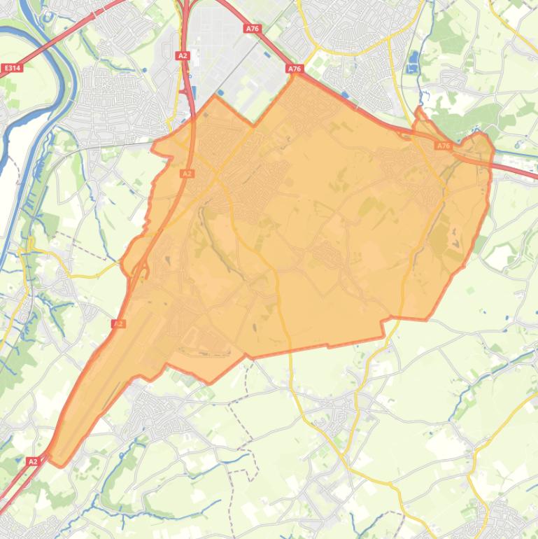 Kaart van de gemeente Beek.