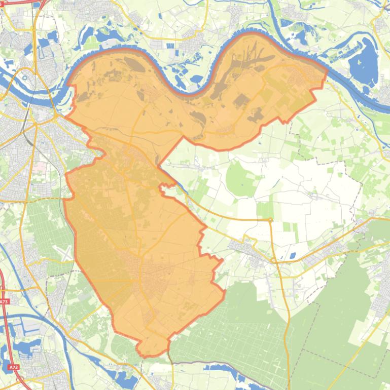 Kaart van de gemeente Berg en Dal.