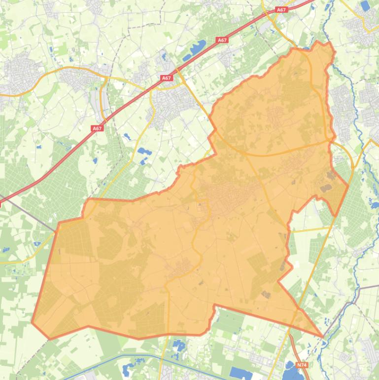 Kaart van de gemeente Bergeijk.