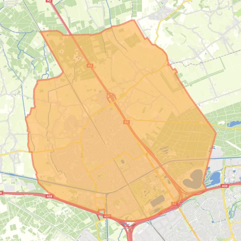 Kaart van de gemeente Best.