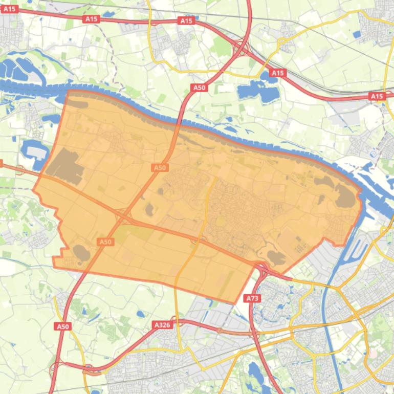 Kaart van de gemeente Beuningen.