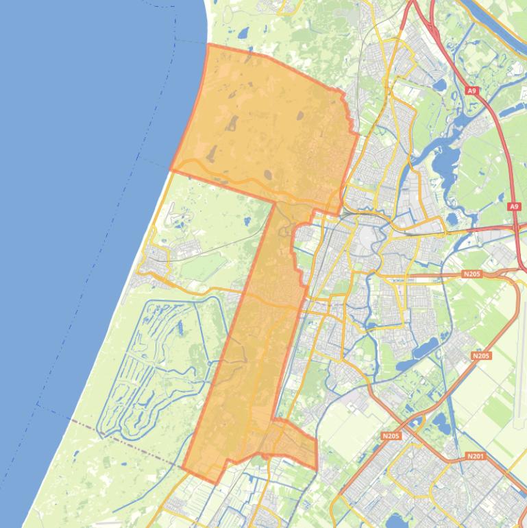 Kaart van postcodegebied 2121RL.