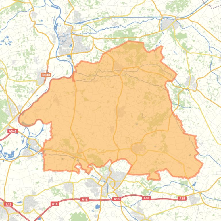 Kaart van de gemeente Bronckhorst.