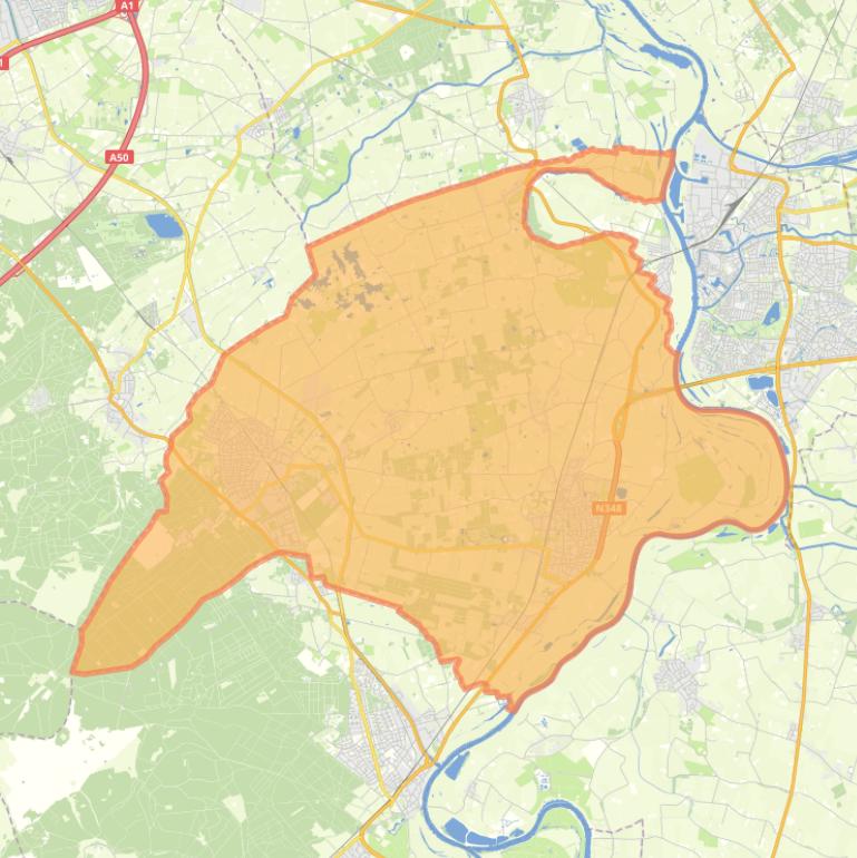 Kaart van de gemeente Brummen.