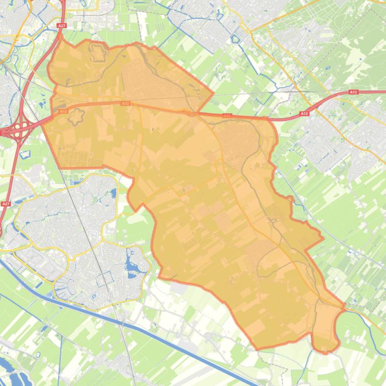 Kaart van de gemeente Bunnik.