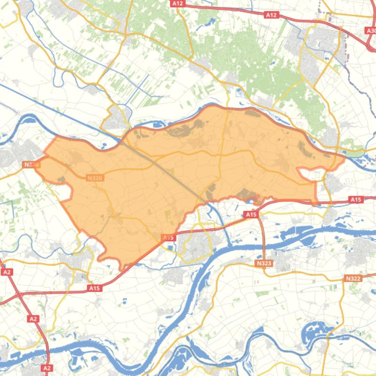 Kaart van de gemeente Buren.