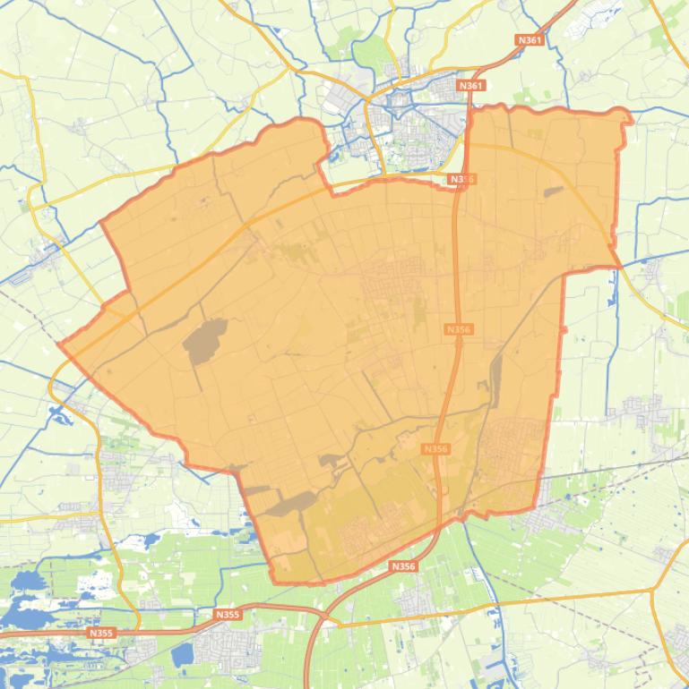 Kaart van de gemeente Dantumadiel.