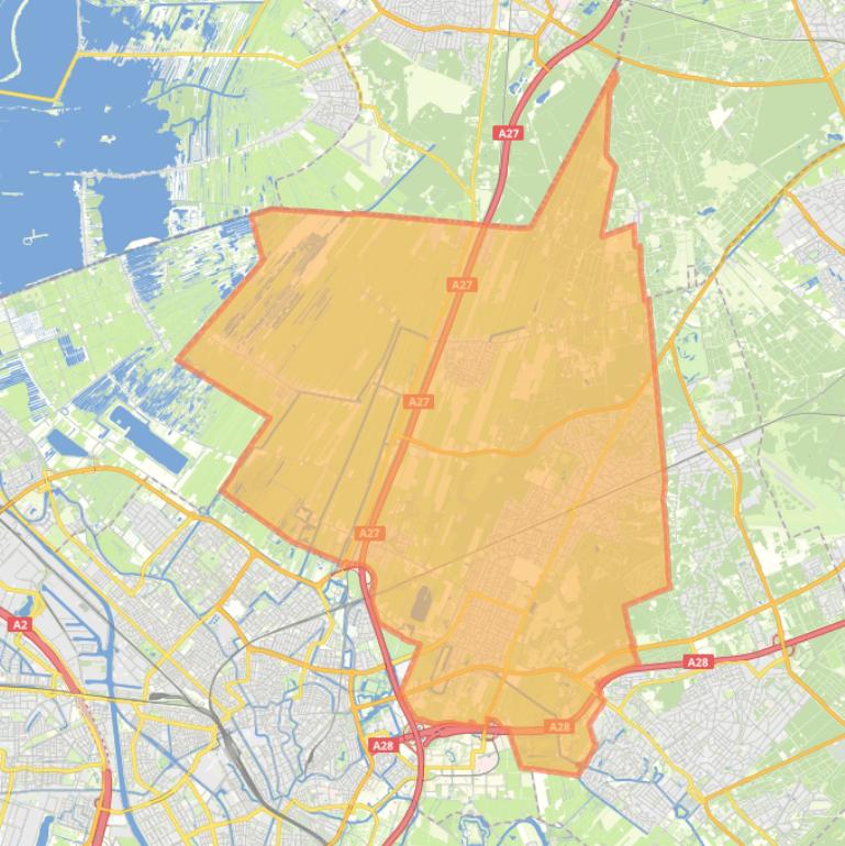 Kaart van de gemeente De Bilt.