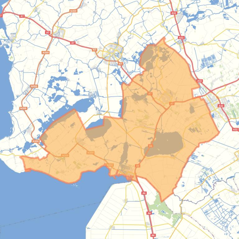 Kaart van postcodegebied 8492.