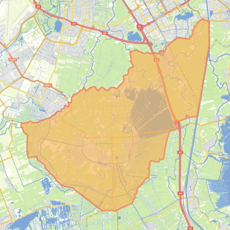 Kaart van postcodegebied 3645DC.