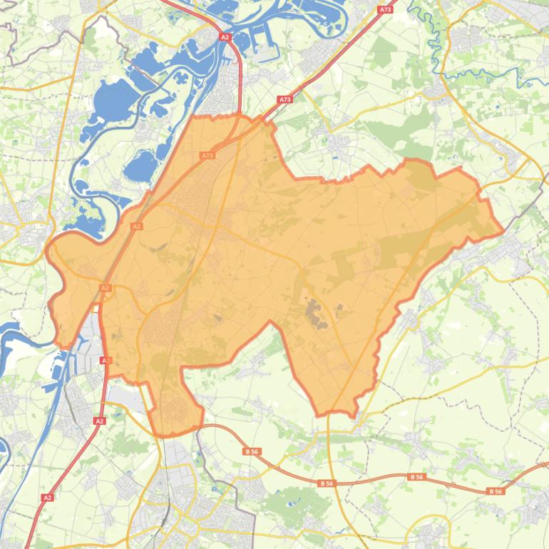 Kaart van de gemeente Echt-Susteren.