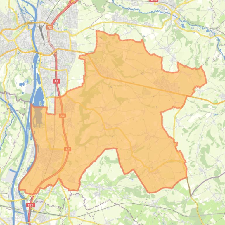 Kaart van postcodegebied 6969.