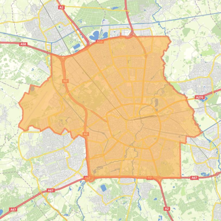 Kaart van de gemeente Eindhoven.