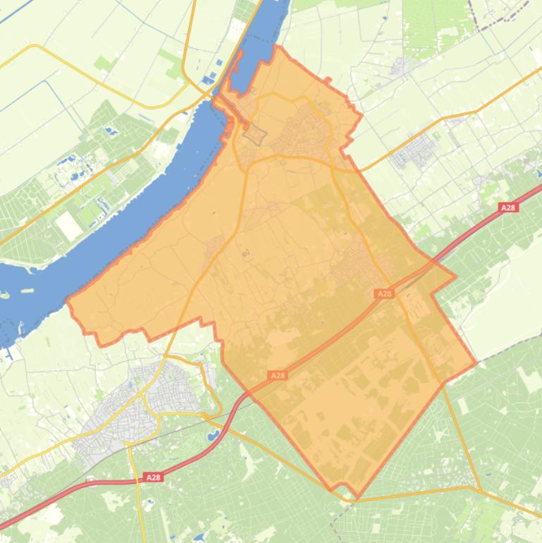 Kaart van de gemeente Elburg.