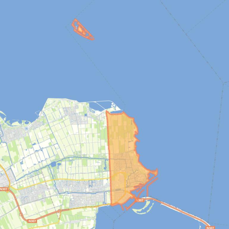 Kaart van de gemeente Enkhuizen.