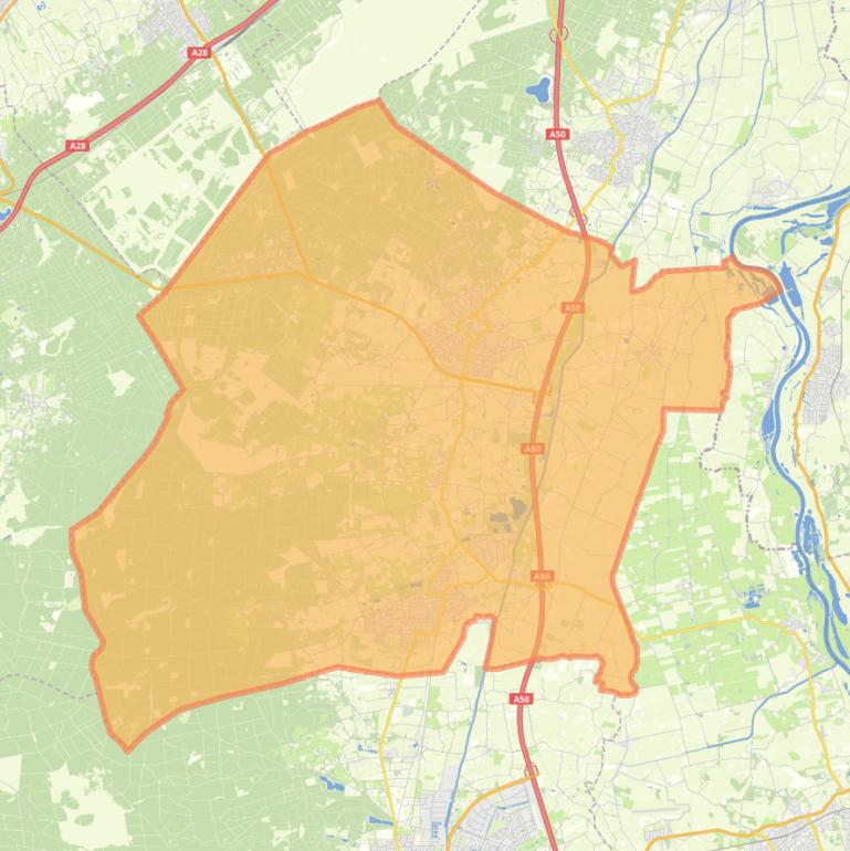 Kaart van de gemeente Epe.