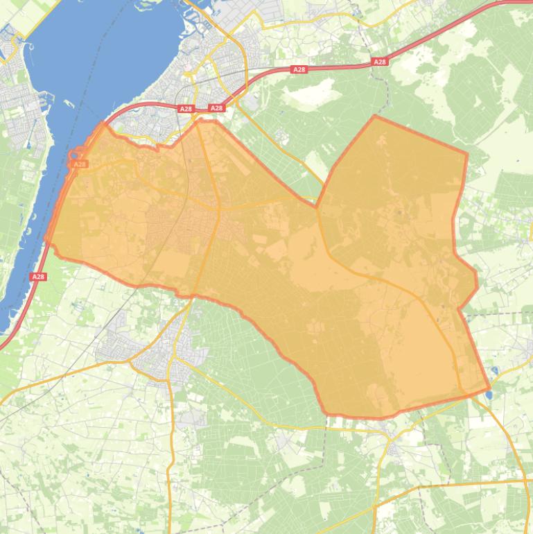 Kaart van de gemeente Ermelo.