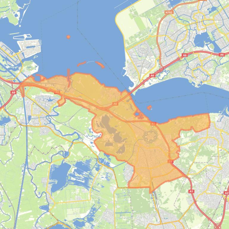 Kaart van de gemeente Gooise Meren.