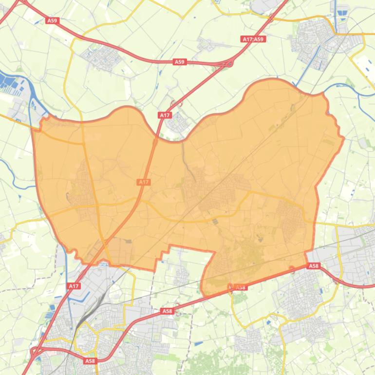 Kaart van de gemeente Halderberge.
