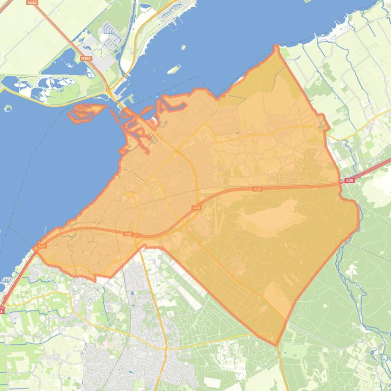 Kaart van de gemeente Harderwijk.