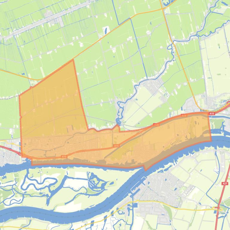 Kaart van de gemeente Hardinxveld-Giessendam.