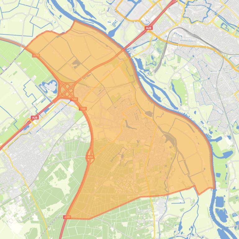 Kaart van de gemeente Hattem.