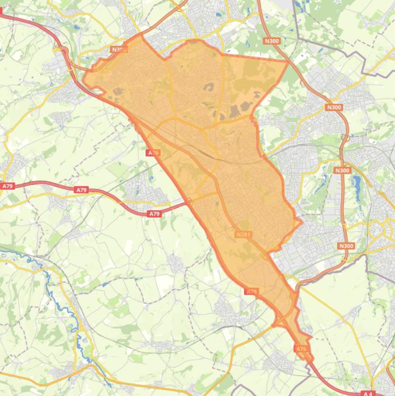 Kaart van de gemeente Heerlen.