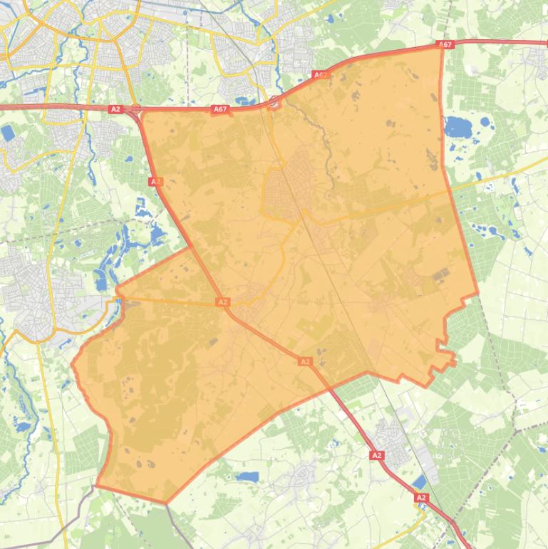 Kaart van de gemeente Heeze-Leende.