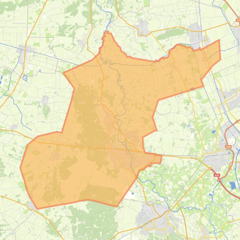 Kaart van de gemeente Hellendoorn.