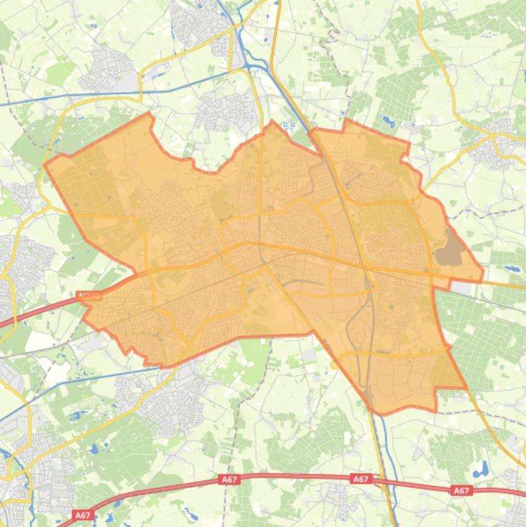 Kaart van de gemeente Helmond.