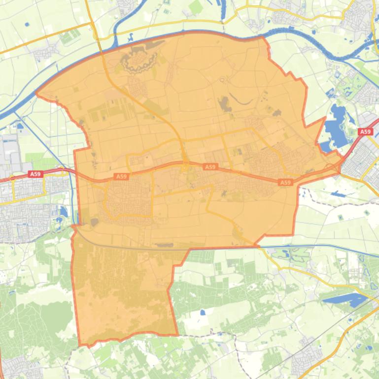 Kaart van de gemeente Heusden.