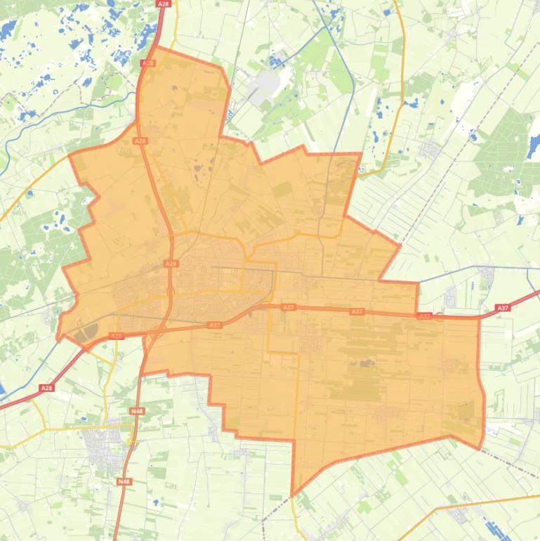 Kaart van postcodegebied 7902LS.