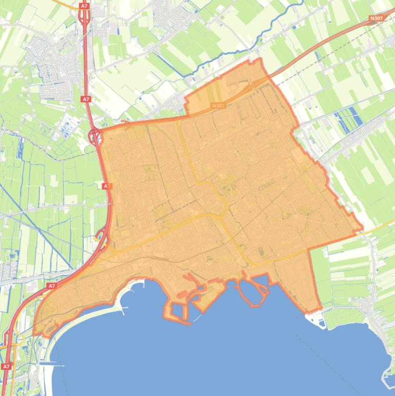 Kaart van de gemeente Hoorn.