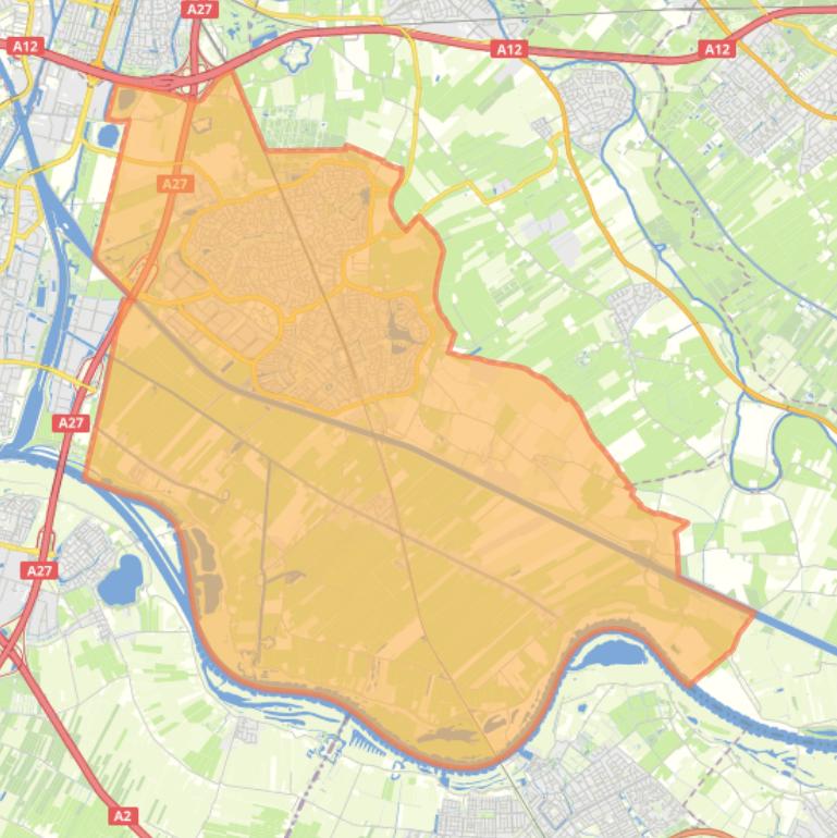 Kaart van de gemeente Houten.