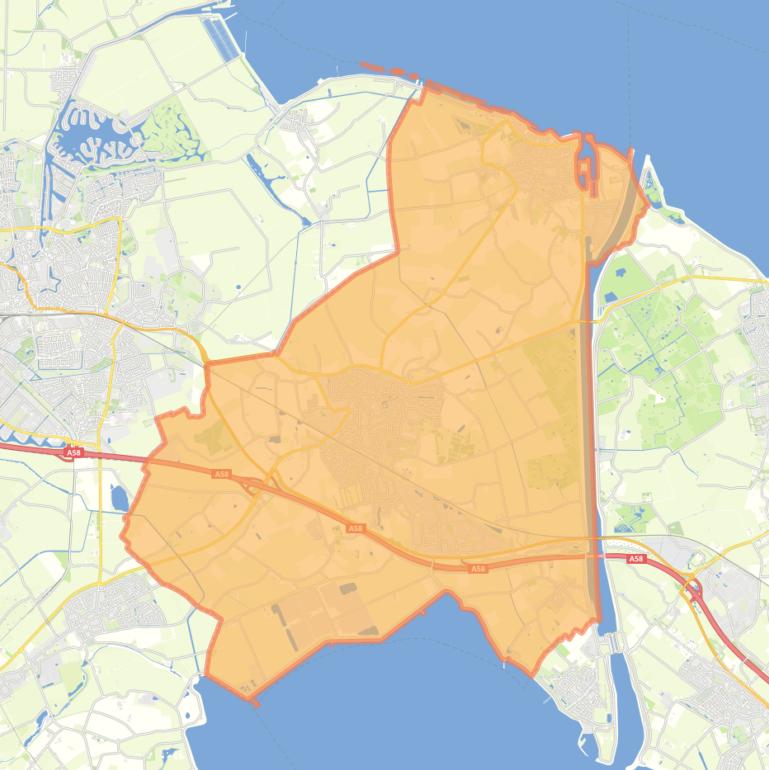 Kaart van de gemeente Kapelle.